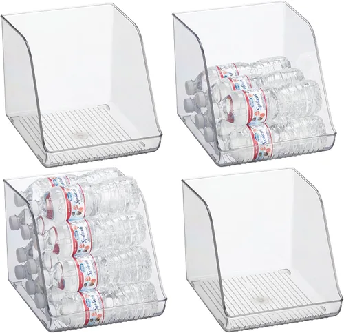 Vista 12 de Organizador de botellas de agua iDesign para refrigerador o despensa - Transparente - Fabricado en EE. UU