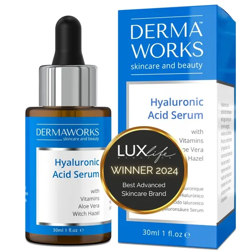 HYDRO INTENSE SUERO DE ÁCIDO HIALURÓNICO Acido Hialurónico + Vitamina C, Aloe Vera y Hamamelis – Suero iluminador de vitaminas para la cara –