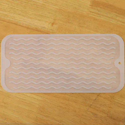 Vista 138 de MicoYang Tapete de silicona para secado de platos para múltiples usos, fácil de limpiar, ecológico, resistente al calor, tapete de silicona
