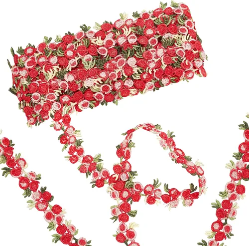 Vista 17 de GORGECRAFT - Cinta de encaje floral de 5 yardas, con aplique de encaje DIY para manualidades de costura, borde de encaje para adornos de vestidos