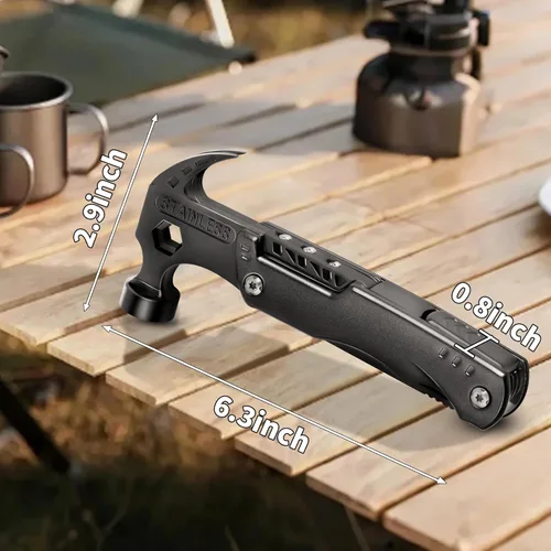 Vista 3 de Martillo multiherramienta, regalo de múltiples herramientas 12 en 1 para hombres, regalos para papá, rellenos de calcetines de Navidad para marido