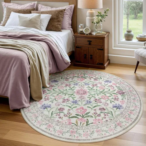 Vista 16 de Wonnitar Alfombra Lavable de Pasillo 2'6''x8', Alfombra de Pasillo Floral Bohemia de 8 pies de Largo para Dormitorio, Alfombras Beige Suaves