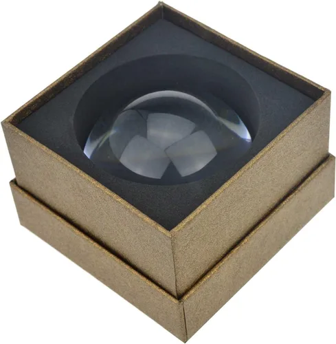 Vista 7 de YOCTOSUN 3 Inch Acrylic Dome Magnifier 5X Paperweight Reading Magnifying Glass Optical Half Ball Lens with Nice Box and Polishing Pouch(80mm)