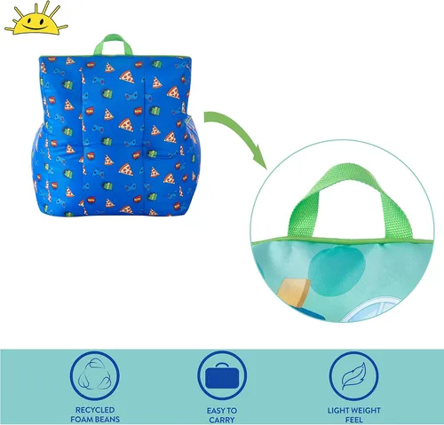 Vista 3 de Idea Nuova Ryans World - Puf de nailon para niño con ribete y asa superior