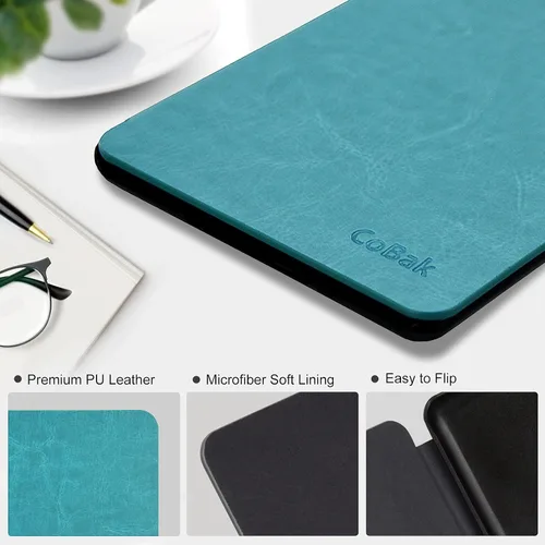 Vista 4 de CoBak Funda para Kindle PaperWhite – Funda inteligente de piel sintética con función de encendido automático para Kindle PaperWhite 10.ª