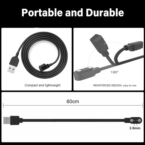 Vista 5 de Cargador de reloj inteligente, paquete de 3 [0.098 in+0.110 in+0.157 in] para Veryfit, Da Fit, cable de carga magnético Gloryfit, para 3 tipos