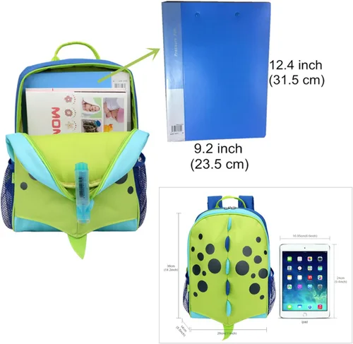 Vista 5 de Yodo Mochila escolar para niños pequeños, etiqueta con nombre y correa para el pecho