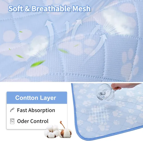 Vista 2 de Almohadillas gruesas lavables para orinar para perros, paquete de 2 almohadillas reutilizables de alta absorción, almohadillas de entrenamiento
