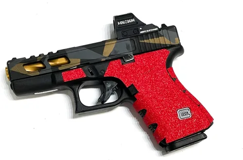 Vista 6 de Handleitgrips Cinta de agarre para pistola de papel de lija roja para Glock 19 Gen 5
