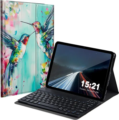 Vista 31 de Funda de teclado para Samsung Galaxy Tab S6 Lite 2022/2020, Galaxy Tab S6 Lite SM-P610/P613/P615/P619 con teclado Bluetooth inalámbrico desmontable