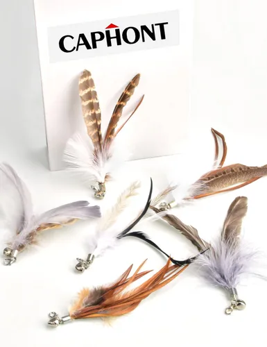 Vista 5 de CAPHONT Recambios de juguetes de plumas para gatos, 6 plumas de repuesto hechas a mano, juguetes para gatos, accesorios interactivos de plumas