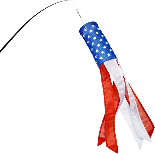 Vista 4 de Boao 2 piezas de 24 pulgadas de bandera estadounidense de 24 pulgadas, diseño de estrellas y rayas de Estados Unidos, material impermeable