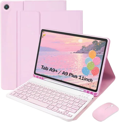 Vista 8 de Funda de teclado para Samsung Galaxy Tab S10 Lite / S10 FE / S9 FE / S9 10.9-11 pulgadas - Ratón y teclado desmontable, funda protectora delgada