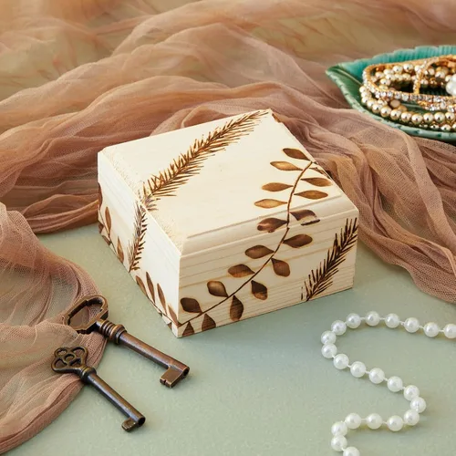 Vista 3 de Bright Creations Juego de cajas de madera con tapas con bisagras, paquete de 6, 3.5 x 3.5 x 2 pulgadas, madera de pino, cajas sin terminar con tapas