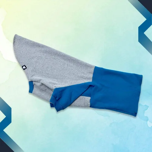 Vista 3 de Tooth & Honey Suéter grande para perro - Pitbull, verde azulado y gris (XL)