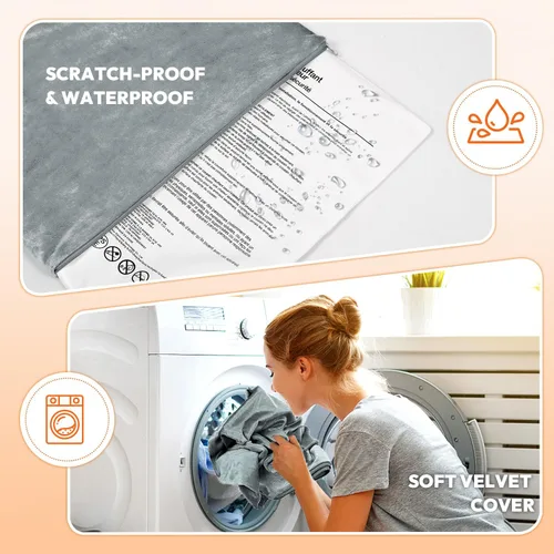 Vista 6 de Niubya Almohadilla térmica para mascotas para perros y gatos, temperatura ajustable e impermeable para mascotas con temporizador, cama