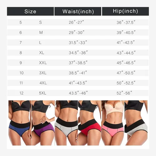 Vista 6 de Eiggam Ropa interior para mujer, de algodón, de cintura alta, cobertura completa, suave, elástico, transpirable, paquete múltiple