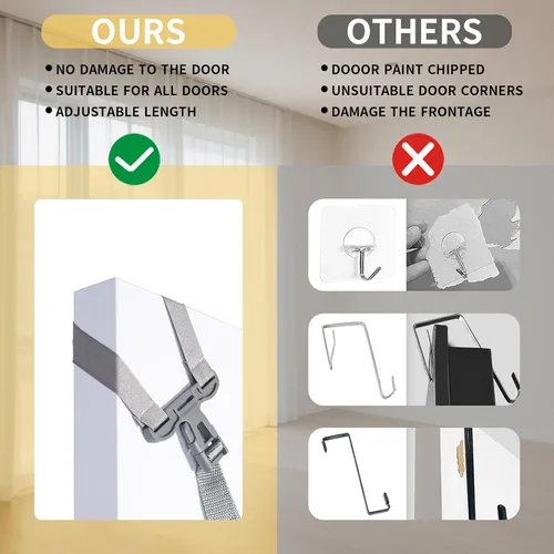 Vista 5 de Ligereza Cesta de lavandería colgante de gran capacidad, cesta portátil para colgar sobre la puerta, cesta de ropa transpirable, para dormitorio