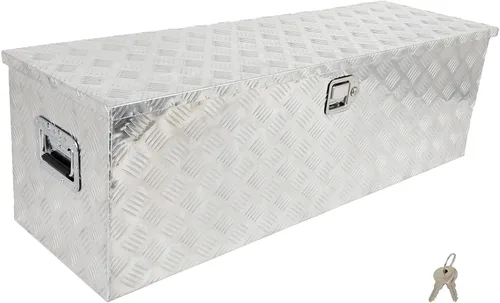 Vista 24 de SCITOO - Caja de herramientas de aluminio de 18 pulgadas de plata resistente para cama de camión, caja de herramientas para remolque de RV