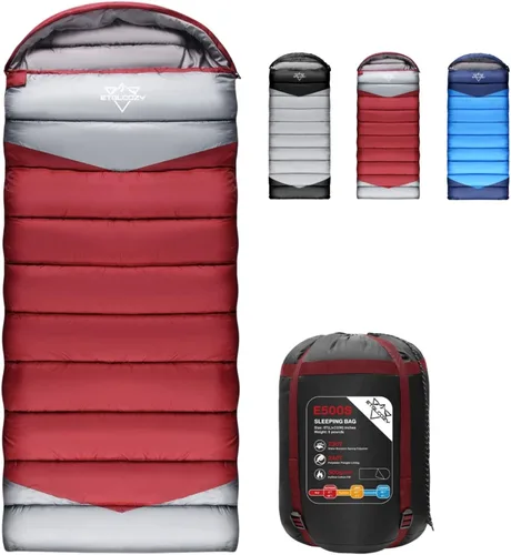 Vista 15 de Lightweight 3-Season Sleeping Bag for Adults/Kids Camping, Compact w/Compression Sack, Waterproof Ripstop, Portable for Backpacking Hiking Travel