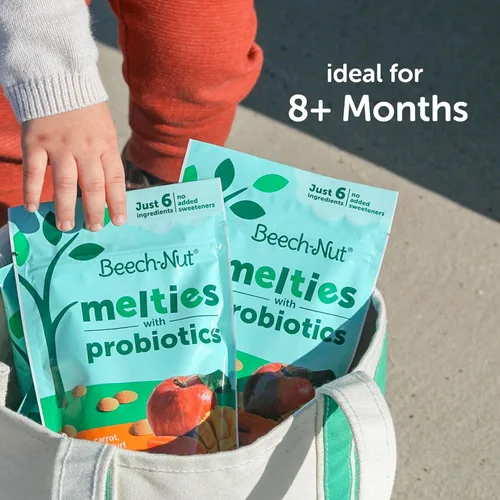 Vista 7 de Beech-Nut Probiotic Melties - Bocadillos derretidos para bebés y niños pequeños, yogur de manzana, zanahoria y mango, 1 onza (paquete de 7)