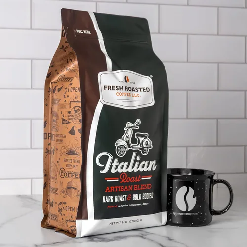 Vista 13 de Fresh Roasted Coffee, Caballero Negro Orgánico USDA Orgánico, Kosher Tostado oscuro 2 lb (32 oz) Molido