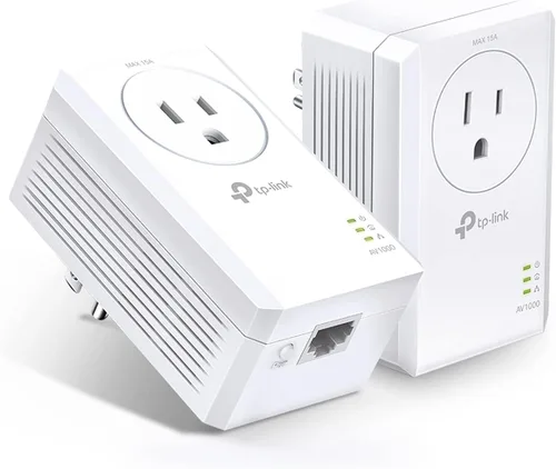 Vista 7 de TP-Link Kit adaptador Ethernet Powerline AV1000 - Puerto Gigabit, Plug Pair &Play, Ethernet sobre línea eléctrica, tamaño nano, modo de ahorro