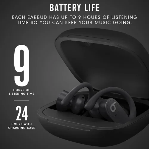 Vista 7 de Beats Auriculares inalámbricos Powerbeats Pro - Chip de auriculares Apple H1, Bluetooth de clase 1, 9 horas de tiempo de escucha, auriculares Negro