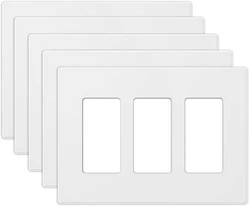 Vista 29 de ELEGRP Placas decorativas de pared sin tornillos, de tamaño mediano, cubierta termoplástica irrompible para interruptor de salida de receptáculo
