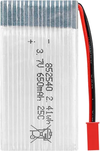Batería de polímero de litio 3.7V 650mAh 852540 Lipo Recargable Batería de iones de litio de repuesto con conector JST-2P para X5C RC Drone Aircraft