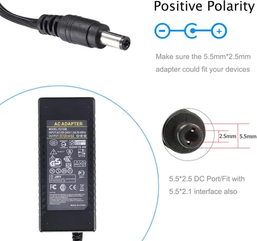 Vista 2 de COOLM Adaptador de fuente de alimentación de 12V 8A, CA 110V-240V Convertir a CC 12 voltios 8Amp 96W Transformador LED Driver Reemplazo 12V 7.5A 7A