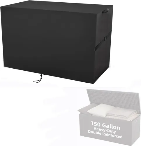 Vista 16 de Cubierta de caja de almacenamiento al aire libre, cubierta de resina impermeable para caja de almacenamiento, 13.38 pulgadas de largo x 46.75