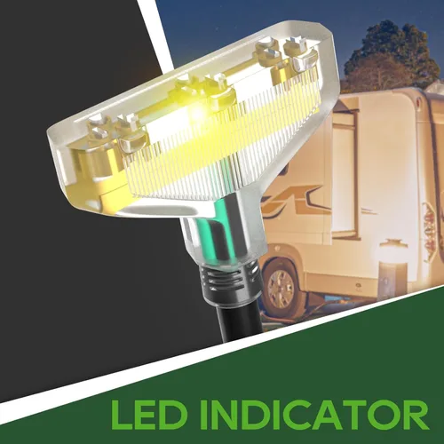 Vista 3 de RVGUARD Cable adaptador de distribución RV de 30 amperios a 20 amperios, NEMA TT-30P a 3X 5-20R enchufe doméstico con indicador de alimentación LED