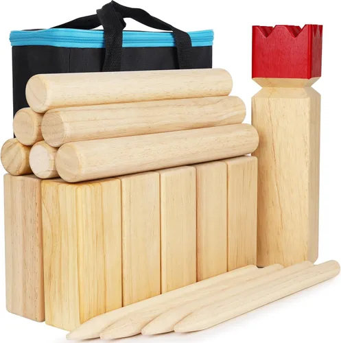 Juegoal Set de Juego Kubb Set de Juego para Patio Trasero Set de Juego de Lanzamiento al Aire Libre con Bolsa de Transporte