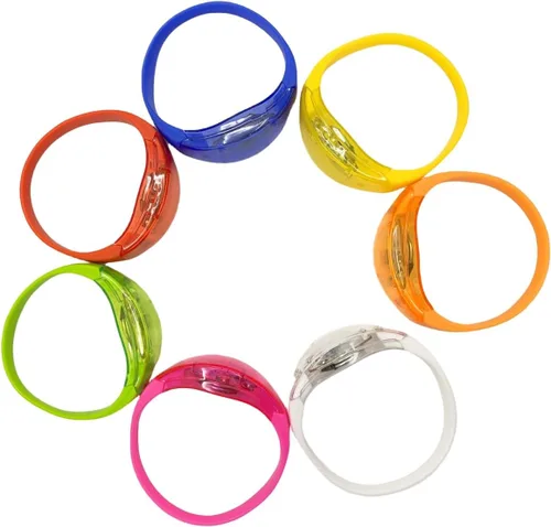 Pulseras que brillan en la oscuridad, pulseras brillantes activadas por música y sonido para niños y adultos con luz estroboscópica LED