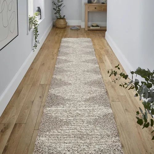 Vista 3 de JONATHAN Y Elm Diamond Stripe Shag - Alfombra de pasillo de 2 x 8 pulgadas, geométrica, bohemia, contemporánea, fácil limpieza para sala de estar