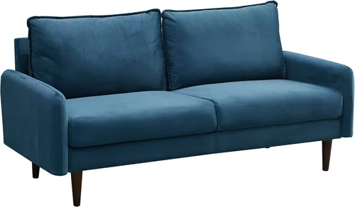 Vista 73 de INSTORY Sofá de terciopelo Sofá moderno de mediados de siglo con patas de madera para sala de estar - Beige