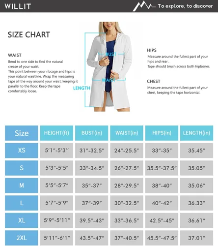 Vista 7 de Willit Chaqueta larga con capucha y protección solar UPF 50+ para mujer, ligera