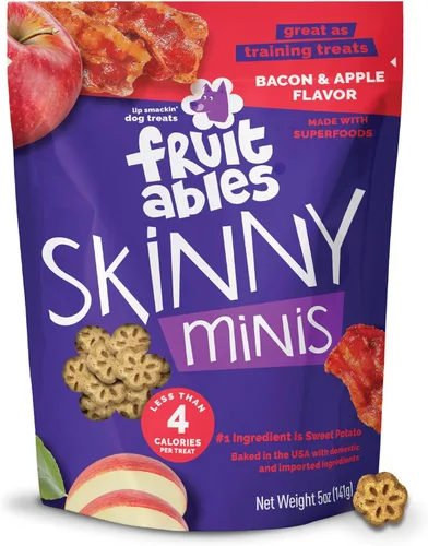 Fruitables Skinny Mini golosinas para perros, golosinas saludables de batata para perros, bajas en calorías y deliciosas, para entrenamiento de
