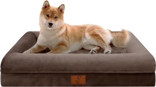 Vista 36 de Cama ortopédica para perros pequeños, cama impermeable para cachorros con funda extraíble lavable, cama de espuma para perros pequeños con respaldo