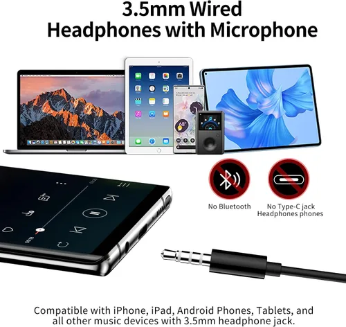 Vista 7 de Jelanry Auriculares de 0.1 in con micrófono con cable para computadora Negro