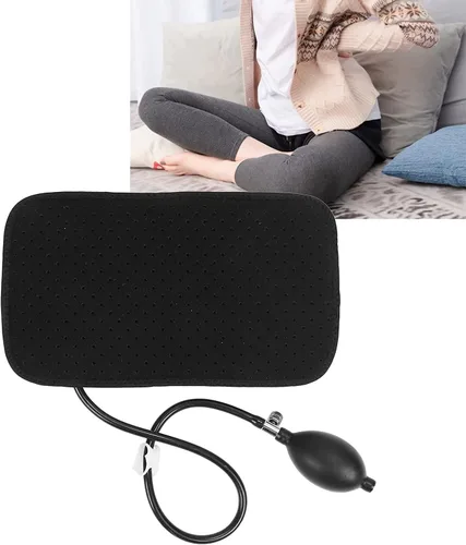 Vista 2 de Ibluelover Almohada inflable de apoyo lumbar, cojín de espalda portátil con bomba de mano, bolsa de cintura lavable transpirable para la parte