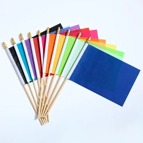 ZXvZYT Paquete de 100 banderas de color sólido, pequeñas, pequeñas, lisas, blancas, rojas, amarillas, verdes, naranjas, azules, negro, morado, rosa,