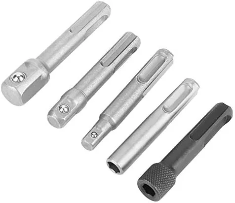 Vista 5 de Adaptador de zócalo para taladrar 3 unids SDS Plus adaptador de enchufe de acero 2 unids zócalo SDS extensión hexagonal accesorios de herramienta