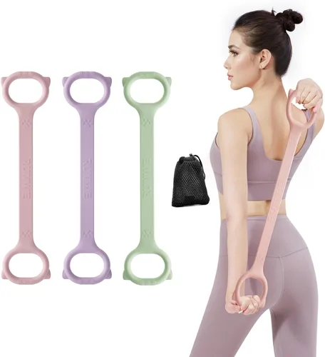 Vista 15 de Figure 8 Workout Resistance Band - 3 Elasticities Optional 20 30 40lb, Thicker Durable Arm Back Shoulder Exercise Elastic Rope Yoga Straps Pilates