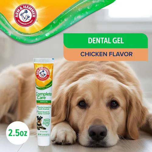 Vista 2 de Arm & Hammer Complete Care Gel Dental, Pasta de Dientes Estilo Gel para Perros - Aliento Fresco, Control de Sarro, Suave con el Esmalte, Sin Flúor