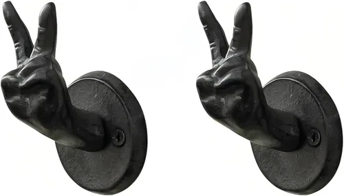 Vista 12 de Ganchos Rústicos de Hierro Fundido para Abrigos, Soporte para Llaves Montado en la Pared, Ganchos Decorativos de Estilo Granja, Ganchos de Pared