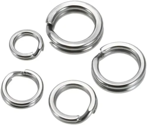 Vista 4 de Adabele SJF76-20 - 20 anillos divididos de acero inoxidable quirúrgico de grado 304 de 0.787 in de doble bucle (calibre 0.047 in/17)