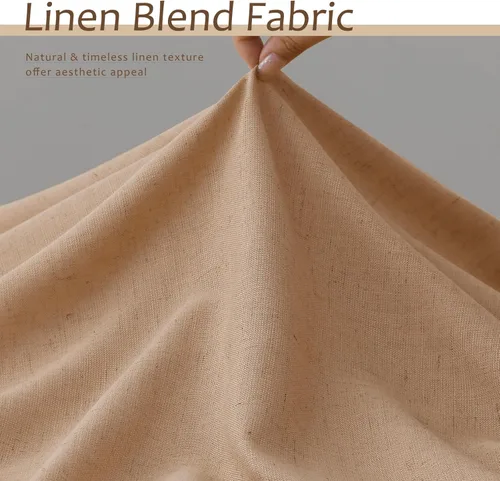 Vista 213 de Aersas Aqua Green Linen Curtains 84 Inches Long 2 Panels Set Back Tab Rod Pocket Living Room Curtain Farmhouse Rustic Light Filtering Hook Drapes