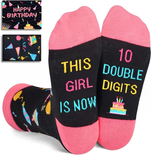 HAPPYPOP Birthday Gifts Ideas for Girls - Socks for 6-12 Year Old Kids, Birthday Presents